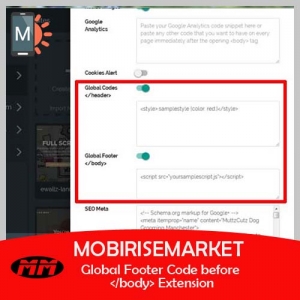 mobirise global footer codes